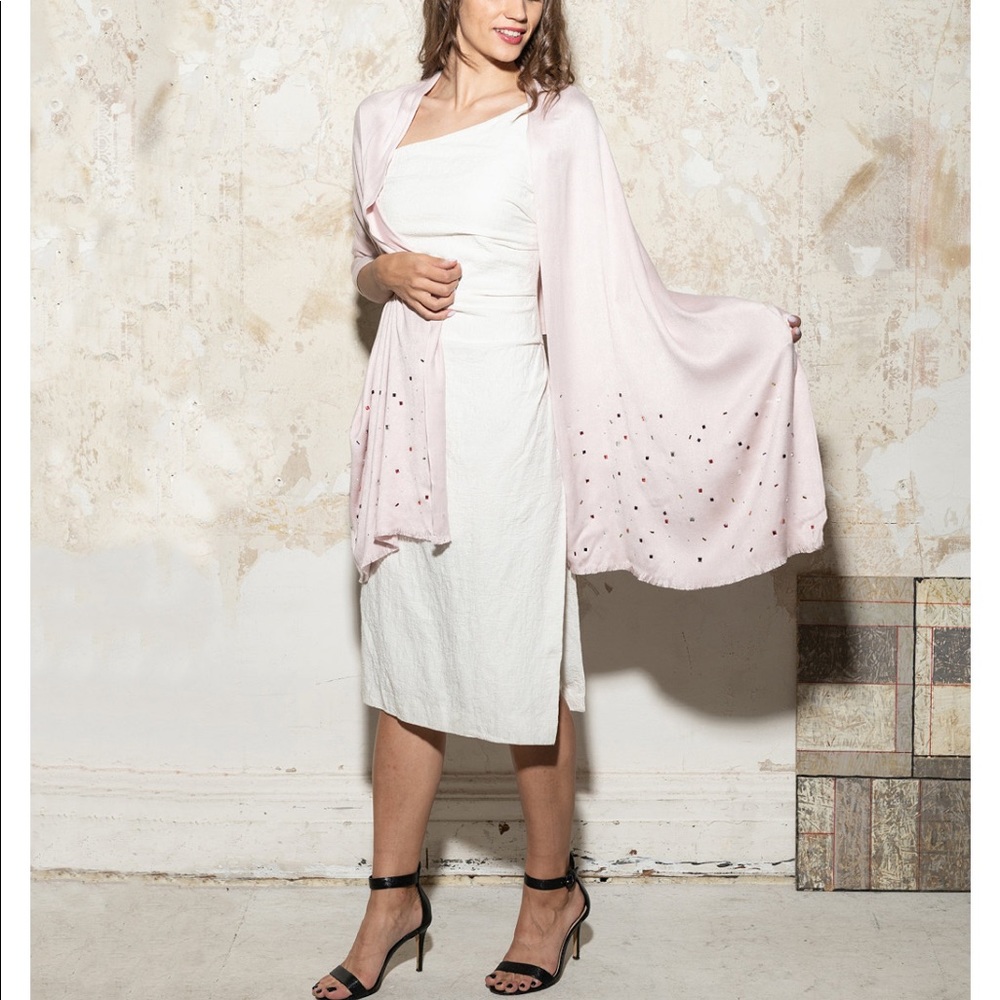 INC Scarf - Confetti Gemstone Light Pink Pashmina